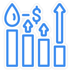 Vector Design Oil Price Increase Icon Style