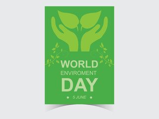 orld Environment Day card or background with tree and leaves green background, vector illustration.
