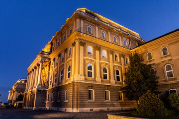 Fototapeta na wymiar Evening view of Buda castle in Budapest, Hungary