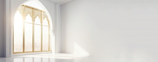 Naklejka premium crescent Islamic for ramadan kareem and eid mubarak with generative ai