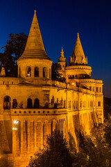 Obraz premium Evening view of Fisherman's Bastion at Buda castle in Budapest, Hungary