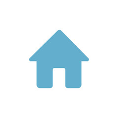 Home (house) - vector graphic blue icon. 
