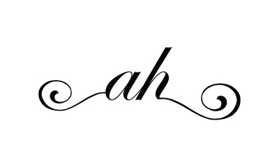  Initial Handwritten AH A H Letters Logo with a minimalist design.
