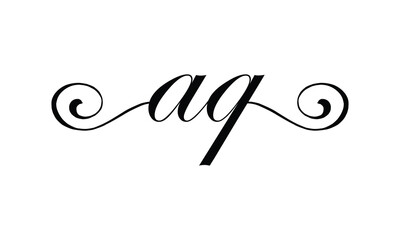  Initial Handwritten AQ A Q Letters Logo with a minimalist design.