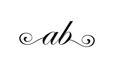  Initial Handwritten AB A B Letters Logo with a minimalist design.