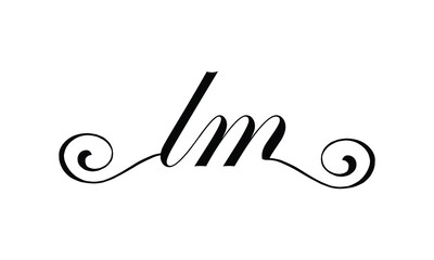  Initial Handwritten LM L M Letters Logo with a minimalist design.