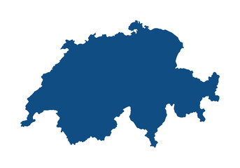 Switzerland map with blue color, high details 