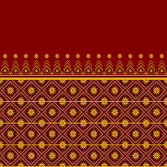 Ethnic flower background. Seamless pattern in tribal, folk embroidery, and Mexican style. Aztec geometric art ornament print.Design for carpet, wallpaper, clothing, wrapping, fabric, cover, textile