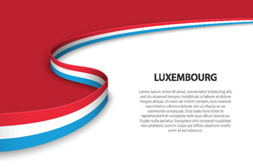 Wave flag of Luxembourg with copyspace background