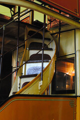 Close Up of Curved Staircase on Vintage Motor Bus  © eyepals