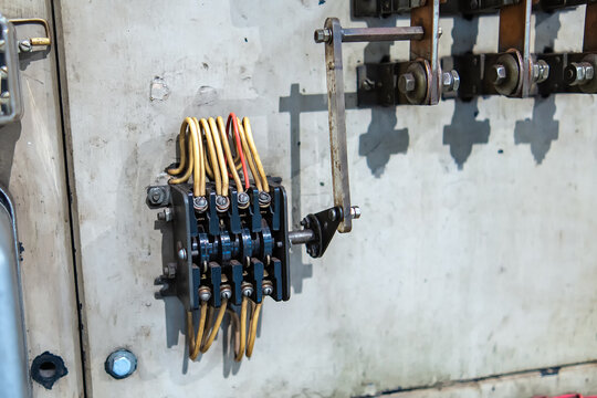 Built electric relay with manual switching on of black ebony