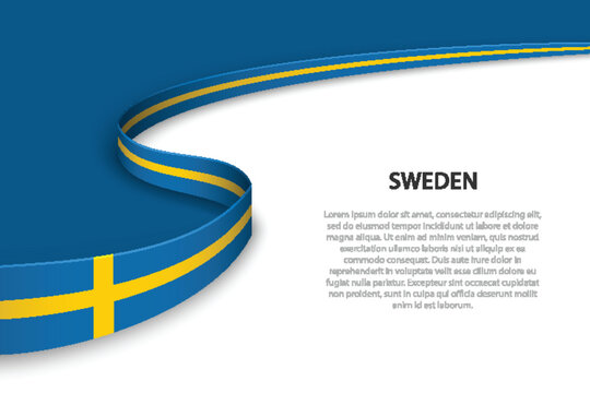 Wave flag of Sweden with copyspace background