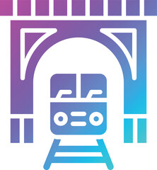 Train tunnel Vector Icon Design Illustration