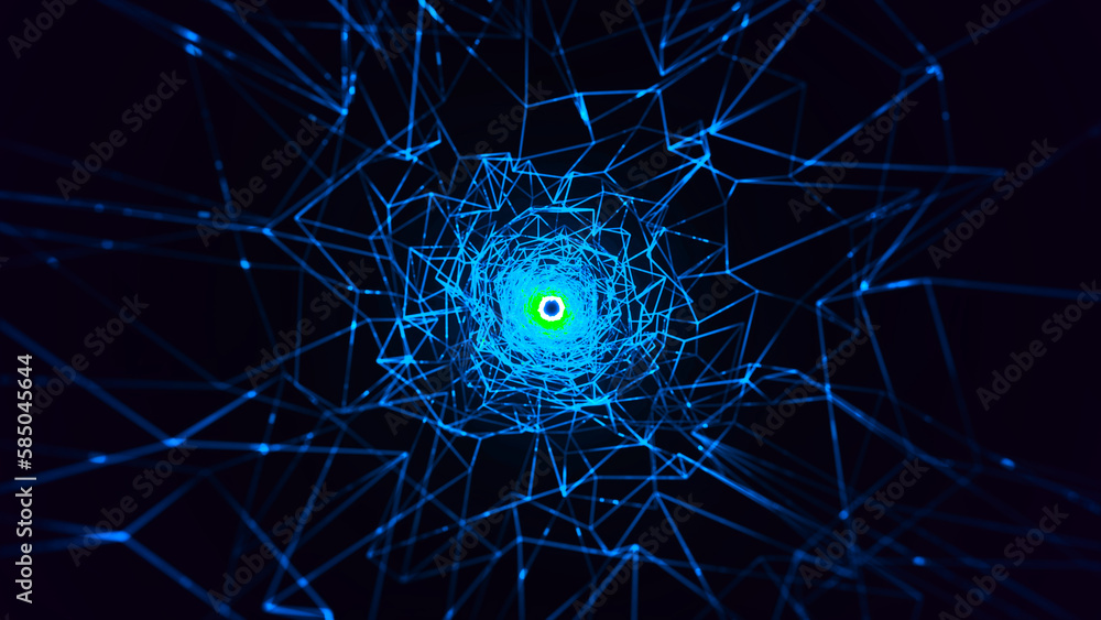 Poster colorful tunnel background. abstract circular tunnel. vortex tunnel. wormhole. abstract energy tunne