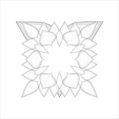 Obraz premium Mandala art for Coloring Books. Hand drawn flowers in zentangle style for t-shirt design or tattoo and coloring book