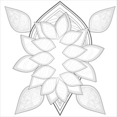 Mandala art for Coloring Books. Hand drawn flowers in zentangle style for t-shirt design or tattoo and coloring book