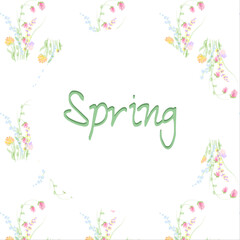 postcard with watercolor colors spring mood vector image 