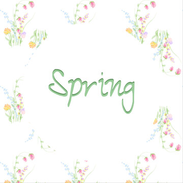 postcard with watercolor colors spring mood vector image 