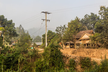 Obraz premium Morning in Namkhon village near Luang Namtha town, Laos