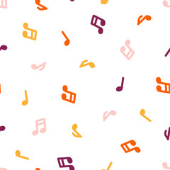 Seamless pattern with colorful musical notes