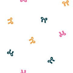 Seamless pattern with colorful cute bows