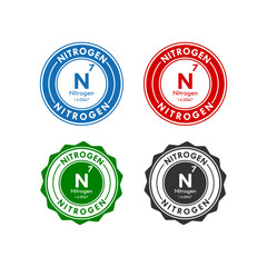 nitrogen icon set. vector illustration in 4 colors options for web design