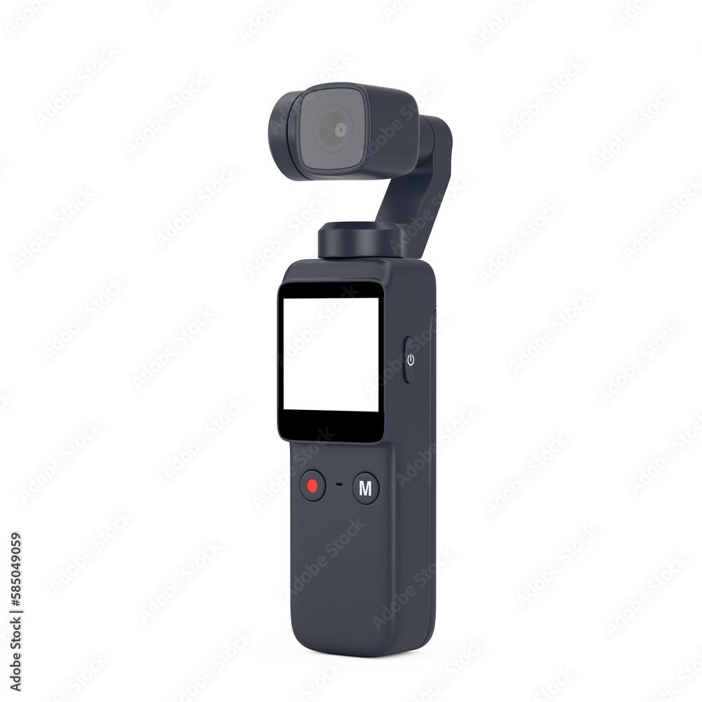 Poster pocket handheld gimbal action camera. 3d rendering