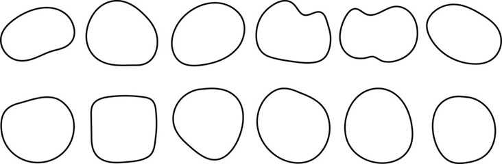 ゆるいフレームセット　抽象的　シェイプ