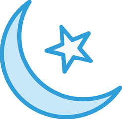 Crescent moon Vector Icon Design Illustration