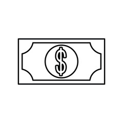 Money or dollar line icon, outline vector sign, linear style pictogram isolated on white. Symbol, logo illustration.
