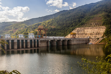 Fototapeta na wymiar View of Nam Ou 5 dam, Laos