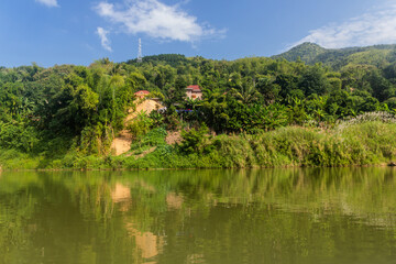 Fototapeta na wymiar Nam Ou river near Muang Khua town, Laos