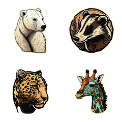 Animals Flat Icon Set Isolated On White Background © Maxim