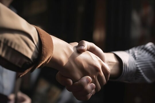 Building Business Partnerships. Two Businessmen Shaking Hands to Finalize an Agreement
