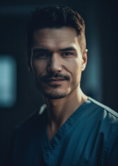 Male Health Care Worker-Nurse-Doctor Portrait-Generative AI