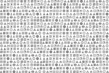 Illustration line of the glyphs symbol pattern background.