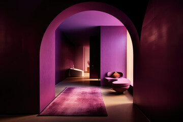 Inside architecture, purple, generative ai