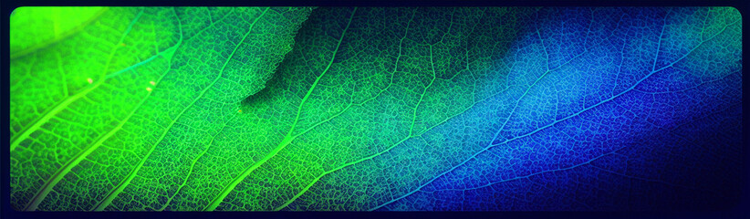 Illustration of a vibrant green leaf with intricate details and textures created with Generative AI technology - obrazy, fototapety, plakaty