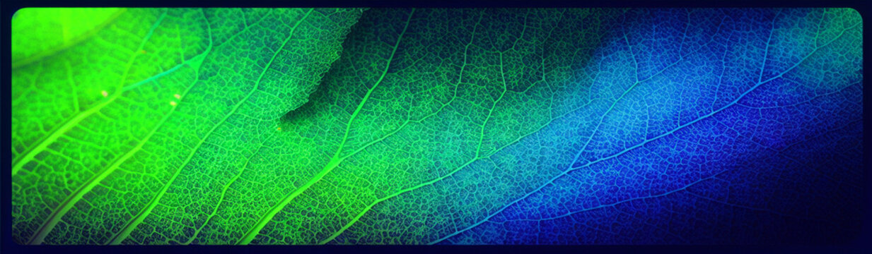 Illustration of a vibrant green leaf with intricate details and textures created with Generative AI technology