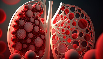 3d rendered medically accurate illustration of lung cancer, Lung cancer diagnosis and Human lungs disease. Lung Cancer or Pneumonia, Anatomy, healthcare or medicine concept , Generate Ai