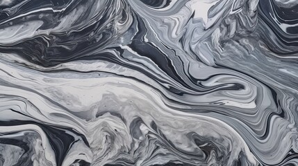 Luxurious Marble Wave Pattern - Black and White Texture on Granite Background Wall: Generative AI