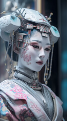 Cyberpunk Geisha Robot, Generative AI