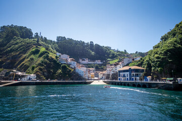 Fototapeta premium Cudillero harbor and village in Asturias, Spain