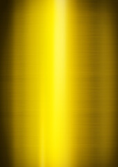 Yellow gold shiny brushed metal. Vertical background texture