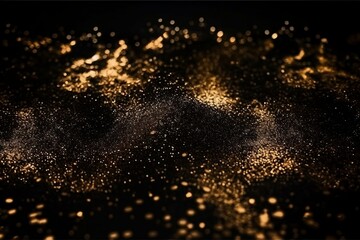 Fototapeta premium Abstract Black and Gold Background. Black and Golden Illustration with Shining Light Effects