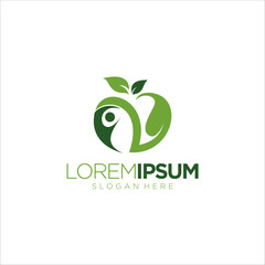 Abstract natural health logo. Nature health symbol vector. Human character illustration.