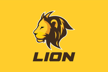 Lion esport logo with orange color emblems.