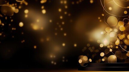 Obraz premium Luxurious gold bokeh background for awards and glamour events. Generative AI