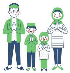 a Muslim family consisting of parents and children