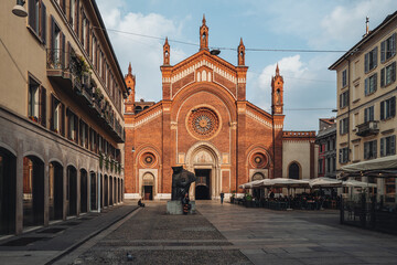 Milano, Italy - March 2023: beautiful old church in the city